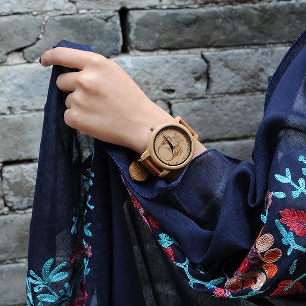 BOBO BIRD LP24 Men Ebony Bamboo Wood Watches Engraving Glass Halloween Skeleton Watches Men erkek kol saati