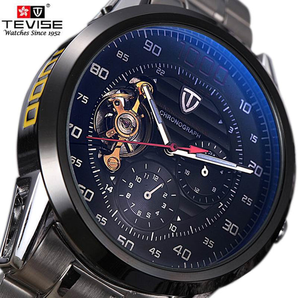 mens watches top brand luxury TEVISE Automatic Winding Tourbillon Mechanical Watch Sport Military Relogio Automatico Masculino